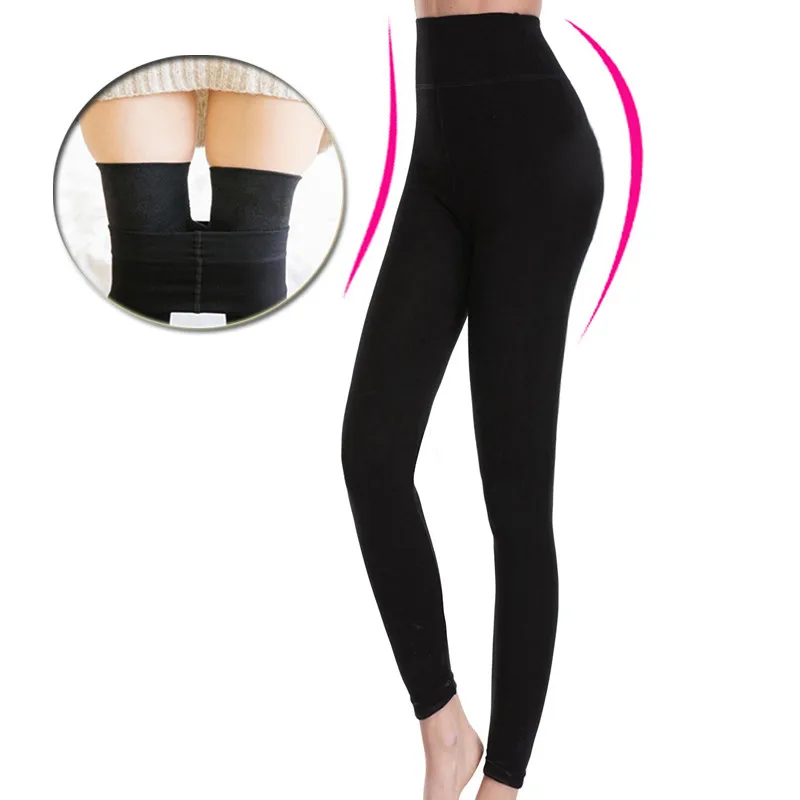 NINGMI, зимние леггинсы, сохраняющие тепло, женские штаны для похудения, теплые штаны с флисовой подкладкой, утягивающие, утягивающие, эластичные штаны - Цвет: black 1 piece