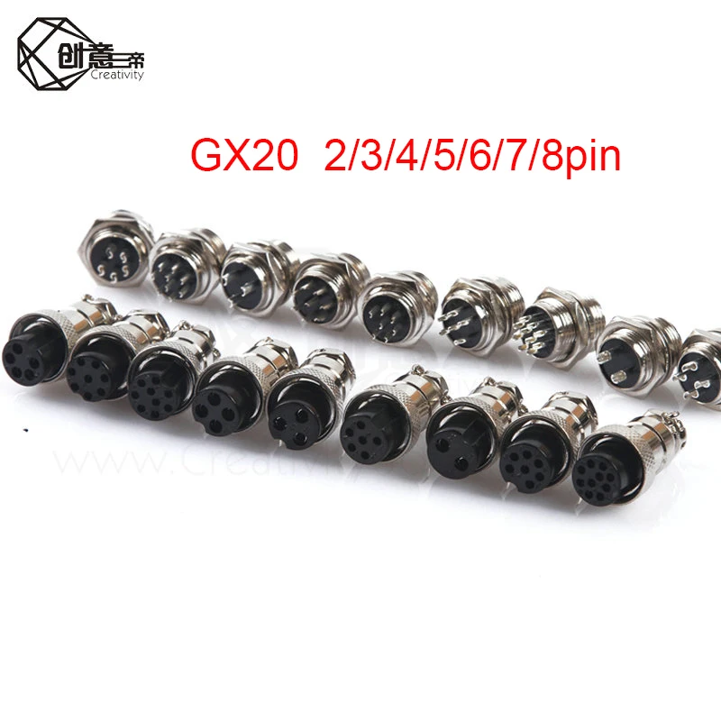 1 комплект GX20 2/3/4/5/6/7/8 штырьковый штырь + гнездовой 20 мм L94 100Y панель круглого