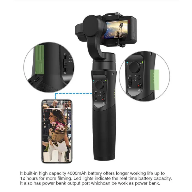 Мобильный Plus 3-осевая телефон Gopro с шарнирным замком для экшн-камеры Gopro Hero 6 5 SJCAM стабилизатор для iPhone andriod