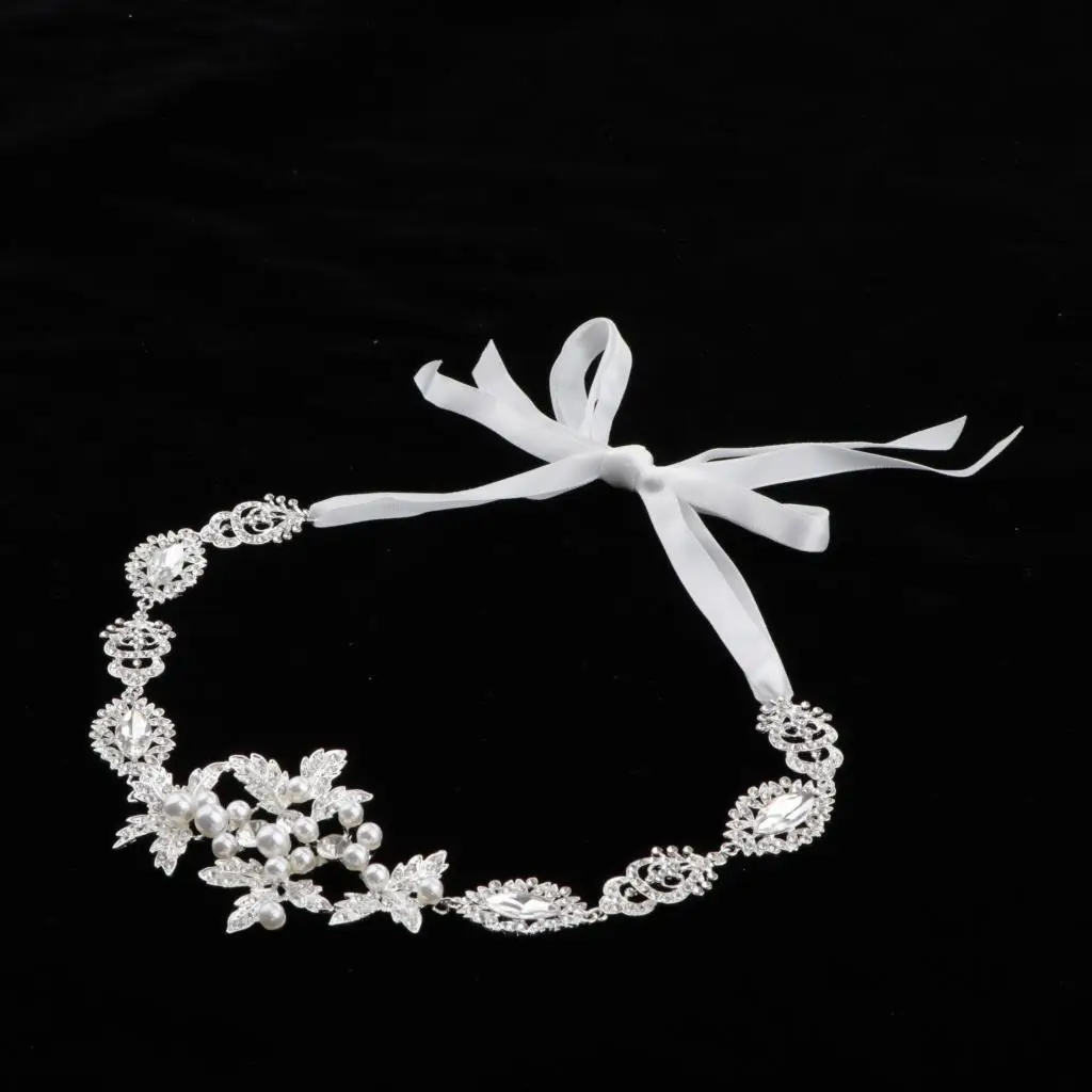 Headband Rhinestone Hair Accessories Headdress For Women And Girls, Silver