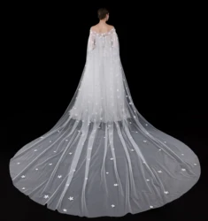 2020 New Arrival 3 Meters  Ivory White Wedding Veils Star appliques  Bridal Veil  Wedding Accessories Bride  Wedding Veil