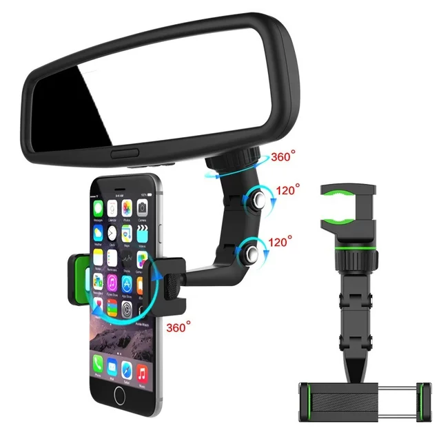 Car Phone Holder Rearview Mirror Mount 360 Rotatable Hidden Navigation Hanging Bracket Multifunctional Stand for IPhone 13 4