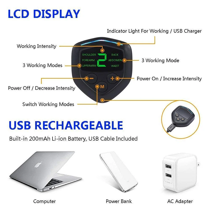 USB Перезаряжаемый электрический стимулятор мышц живота EMS тренажер ABS Тренажерный Зал Фитнес Массаж тела Упражнение lcd тренировка живота USB Перезаряжаемый электрический стимулятор мышц живота EMS тренажер ABS Тренажерный Зал Фитнес Массаж тела Упражнение lcd тренировка живота