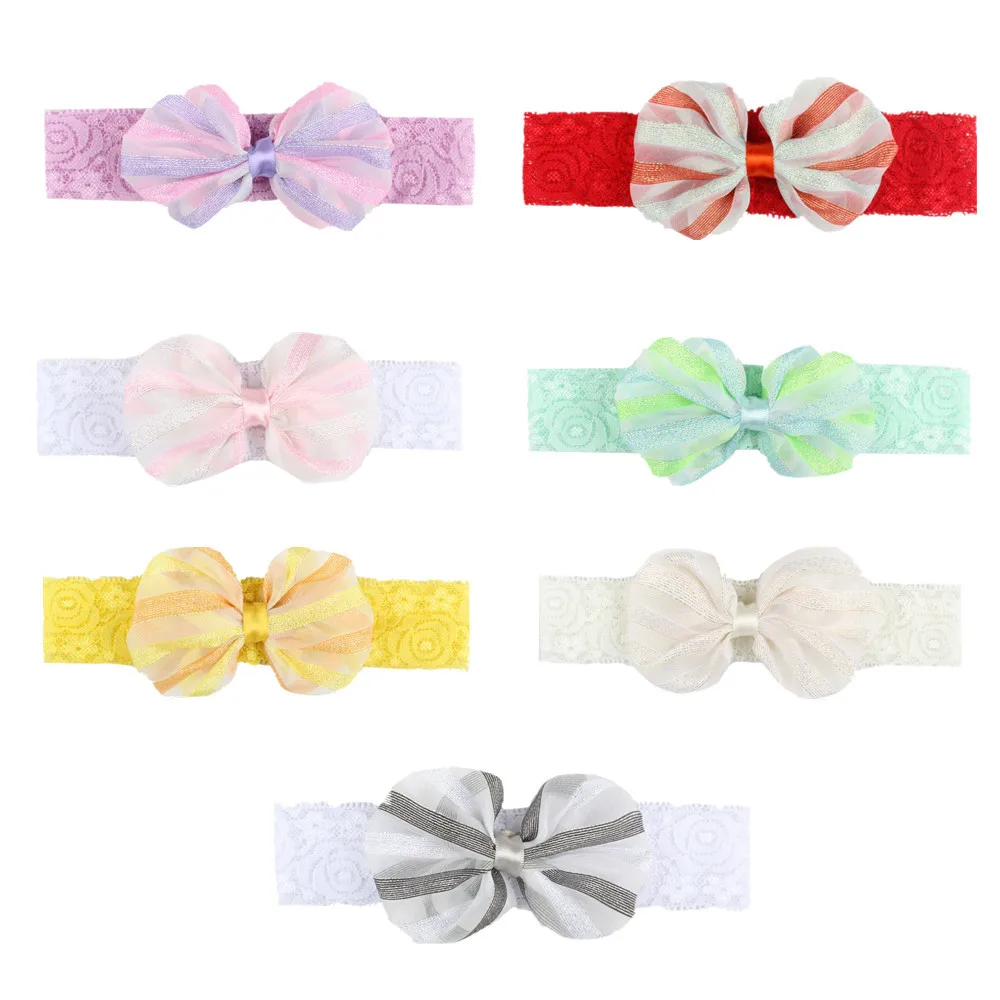 Kids Headband baby Bow lace hair band Hairband Elastic Bowknot Photography Hair Band For Girl Hair Accessories