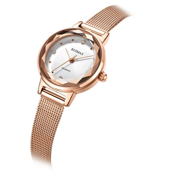 

Women Gold Watch Full Stainless Steel Quartz Movement Round Crystal Fashion Wristwatch Quartz Movement Waterproof Luxury Dress