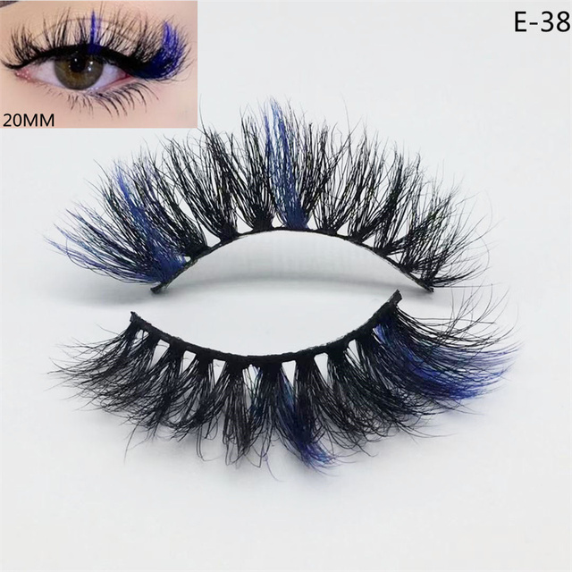 3D Mink Eyelashes Colorful 100% Mink Lashes Mix Color Pink Blue Red White False Eyelashes Fluffy Soft Cilias Vendor