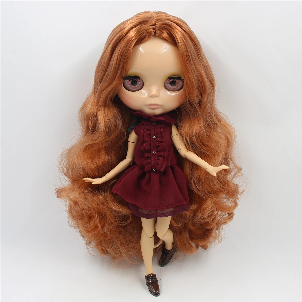 Ледяная фабрика Blyth кукла licca игрушка платье красное платье винного цвета