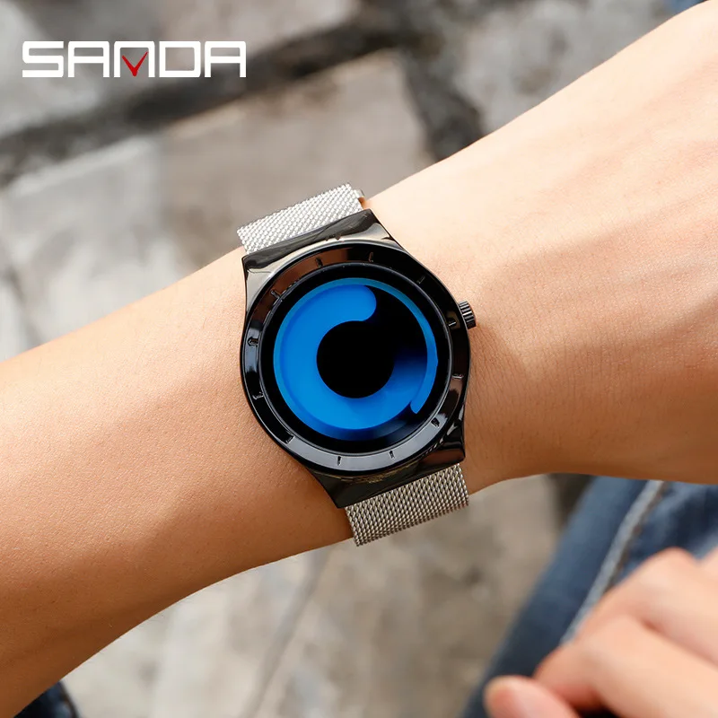 

SANDA 2019 Luxury Watch Men Quartz Wristwatches luminous trend Dual Display LED Multifunction Watches relogio mens gifts