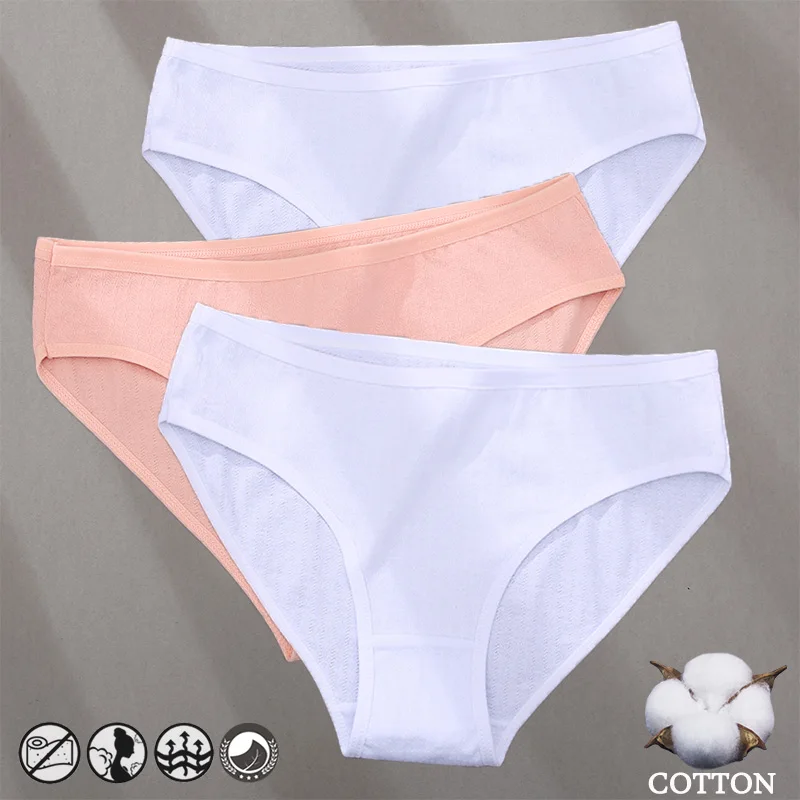 thumbnail image 1 of Bragas de algodón con patrón de diseño Jacquard para mujer, ropa interior Sexy, lencería femenina, calzoncillos íntimos de Color sólido, 1 of 5