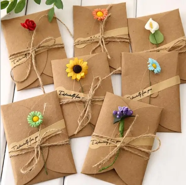 20 шт DIY креативная крафт-модель цветок поздравительная открытка приглашение на свадьбу спасибо открытка на день рождения бумага подарок вечерние поставки