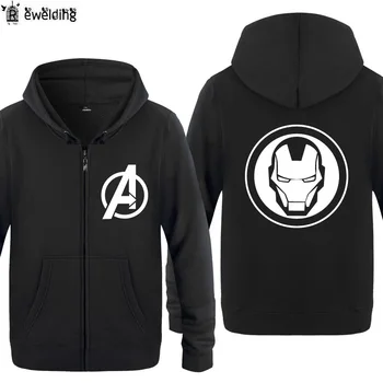 

Zipper Hoodies Men Avengers Logo Iron Man Printed Mens Hoodie Fleece Long Sleeve Man's Jacket Sweatshirt Skateboard Tracksuit