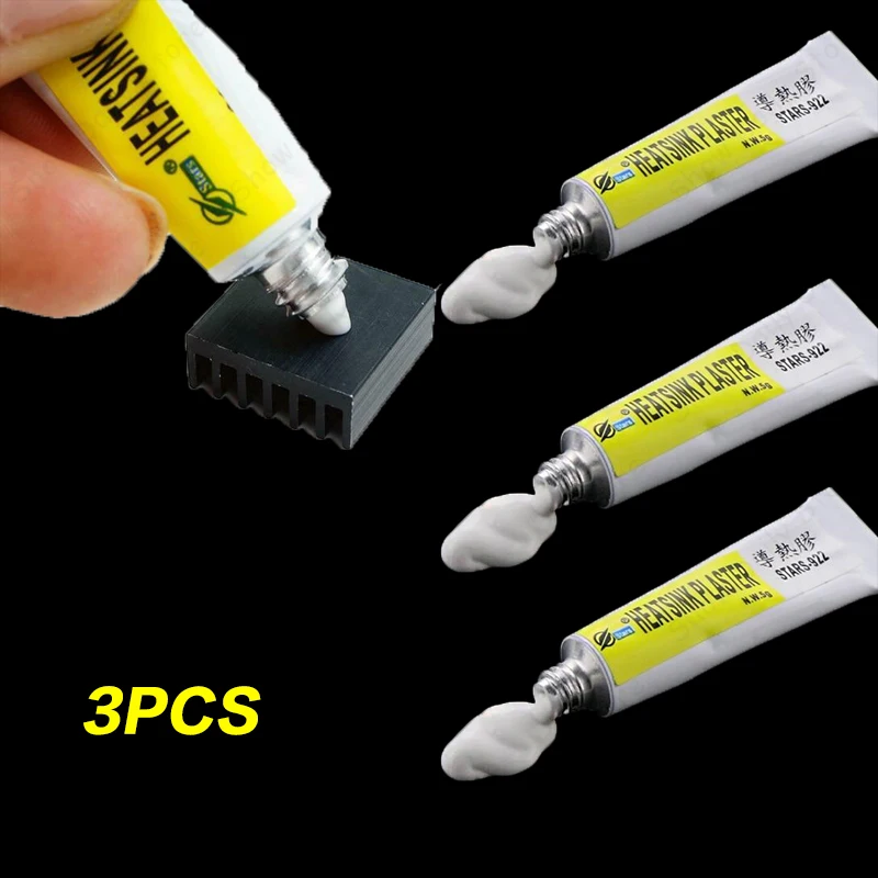 Thermal Paste 3PCS Thermal Paste Grease Conductive Glue Heatsink Plaster Adhesive Glue Chip VGA RAM LED Cooler Radiator Cooling Good Viscosity thermal paste thermal glue