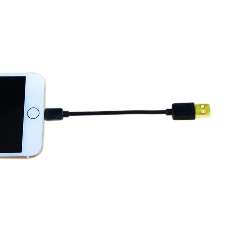 FFFAS 12 см короткий 2A Быстрая зарядка USB кабель позолоченный адаптер для передачи