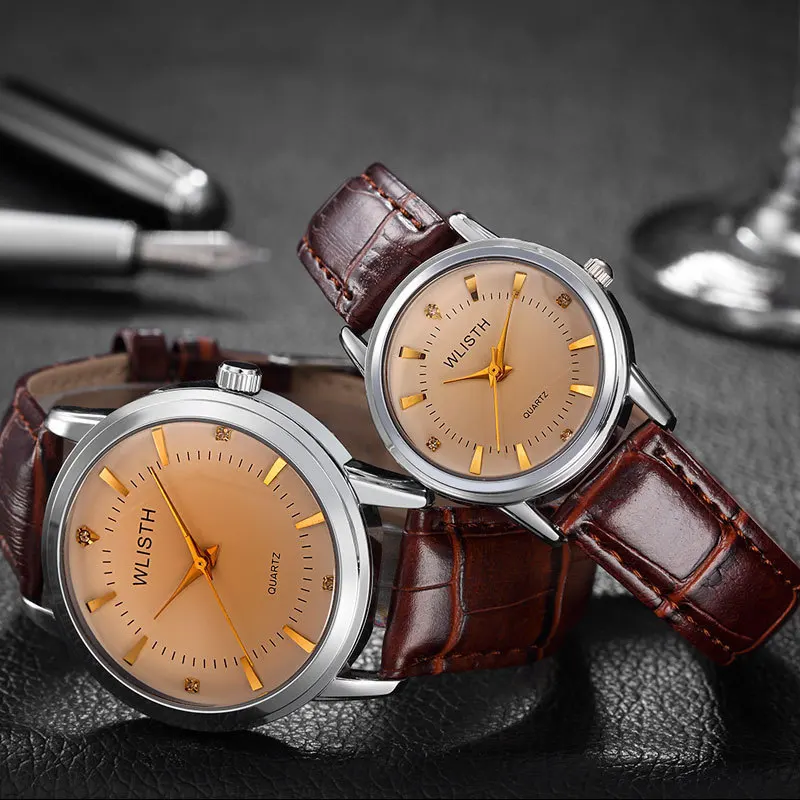

Made in China Brand Korean-style Men And Women Couple Watch One-to-Simple Fashion Watch Top Grade Diamond Set Waterproof Casual