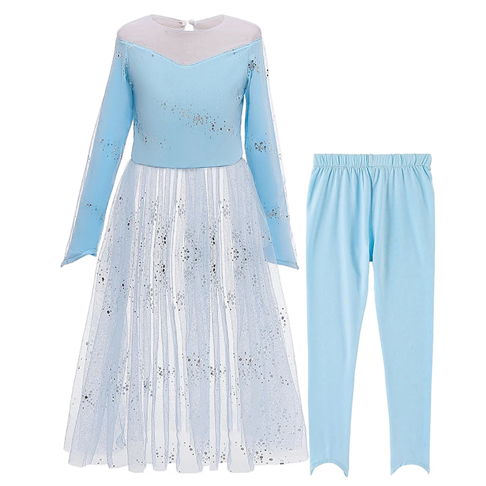 07 Dress and Pants C Снежная королева 2 Анна платье Эльзы для девочек костюм для детей Косплэй праздничная одежда, платье принцессы, рождественское платье с изображением Анны и Эльзы праздничный костюм платья для женщин - Цвет: 07 Dress and Pants C