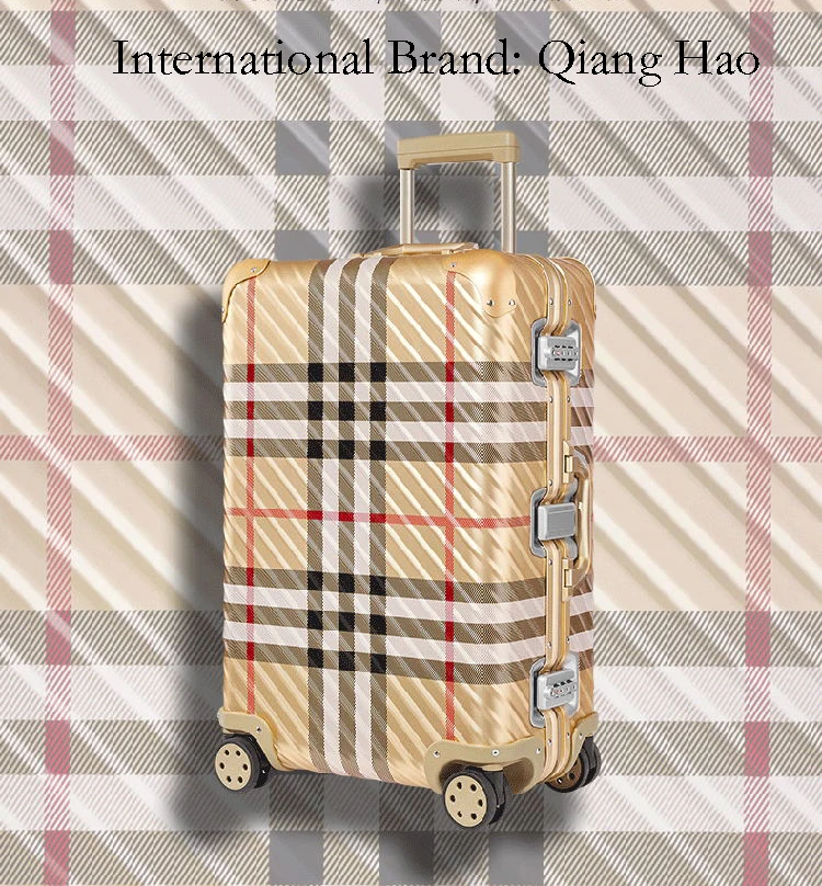 QiangHao бренд Алюминиевый сплав Материал Спиннер Дорожный чемодан тележка для ноутбука ручной Багаж для путешествий