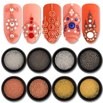 

Nail Beads Mini Rose Gold Silver 3D Nail Decorations Mix Size Nail Art Rhinestones Decoration Tips Nail Accessories