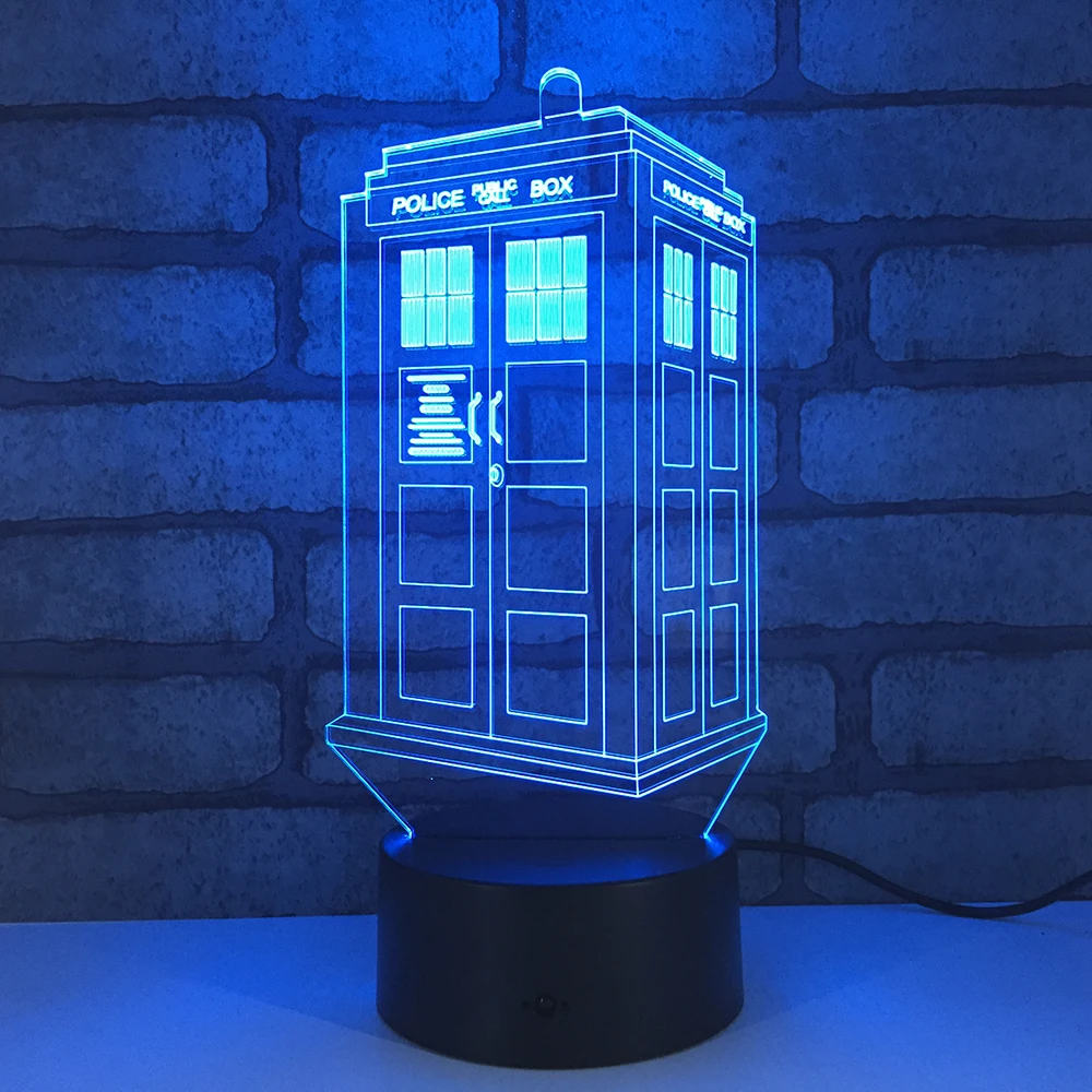 Доктор Кто светодиодный RGB Ночной светильник 7 цветов Change настольная лампа 1894