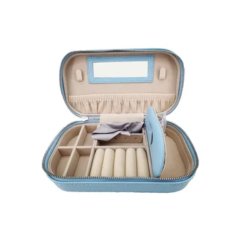 

Small size leather jewelry box many colors cosmetic jewelry travel case necklace holder jewerly box jewelry box organizer