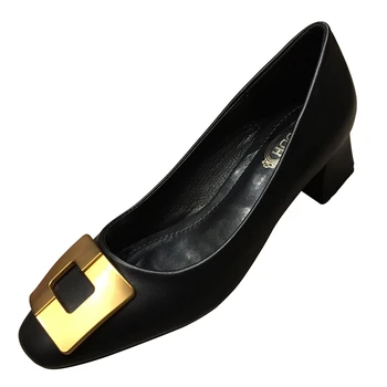 

Women Pumps Fashion Round Toe Low Chunky Heel Slip On Casual Lady Office Summer Autumn Daily Shoes 3-5 cm ladies shoes