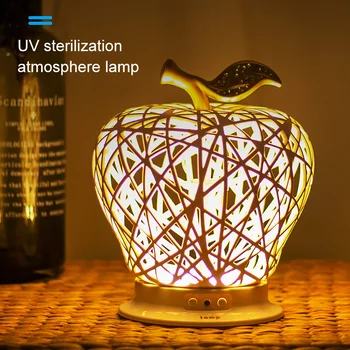 

Apples Shape Hollow Art Modeling UV Sterilization Lamp USB LED Night Light with Remote Household --M25