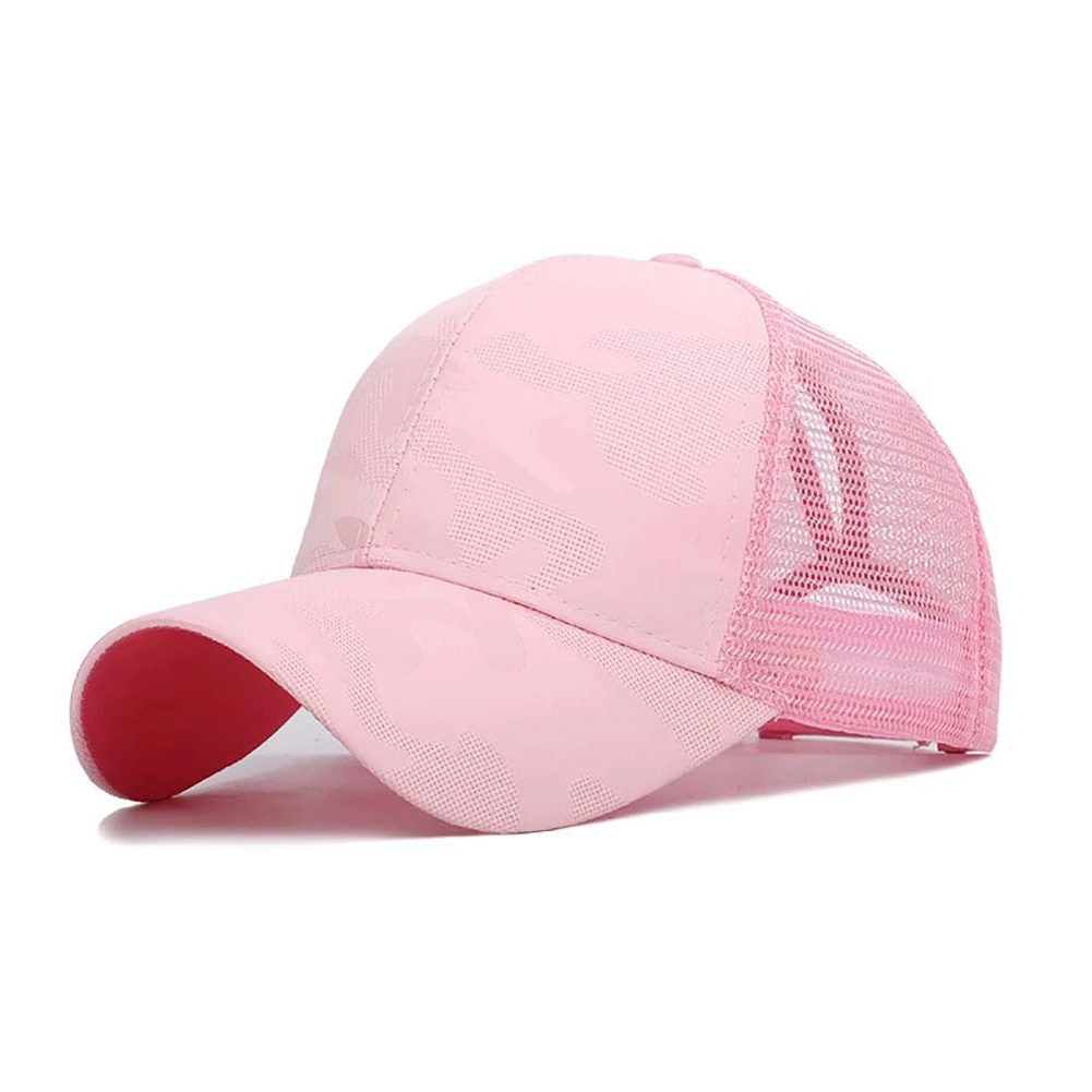 Clothing - Sunshade Baseball Cap, Breathable Cotton Ponytail Hat, Outdoor Sports Wear With Adjustable Back Closure