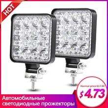 2 шт./компл. машинка для стрижки 48 Вт Автомобильный светодиодный луч света квадратный Off-Дорожная лампочка лампы противотуманного освещения снаружи для Jeep SUV Грузовик ATV