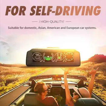 

New DC 10V-30V Car HUD GPS Speed Display Digital Inclinometer Tilt Gauge Altitude Indicator Slope Meter For Car/suv/rv/truck