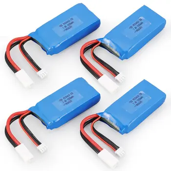 

4PCS 7.4V 1500mAh 25C 2S Lipo Battery with JST-XH balance plug with Small Tamiya Plug Rechargeable For Feilun FT009 RC Boat Spee