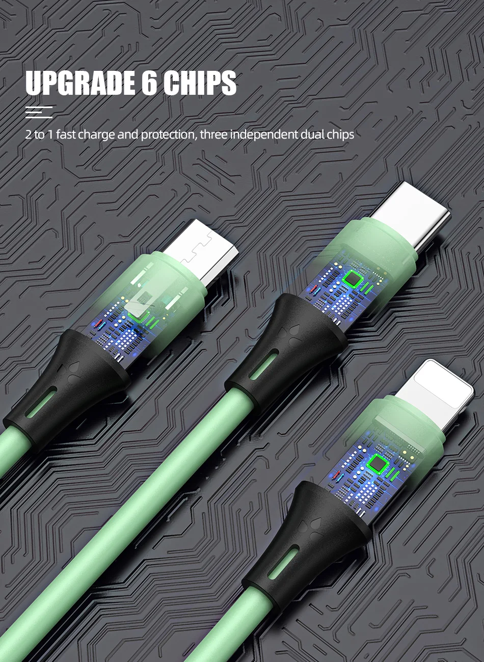 !ACCEZZ 3 in 1 USB Cable For iPhone 11 XS Pro Max 8 Plus Samsung S10 Xiaomi Redmi Note 5 USB C 8 Pin Android Charging Cable Cord (4)