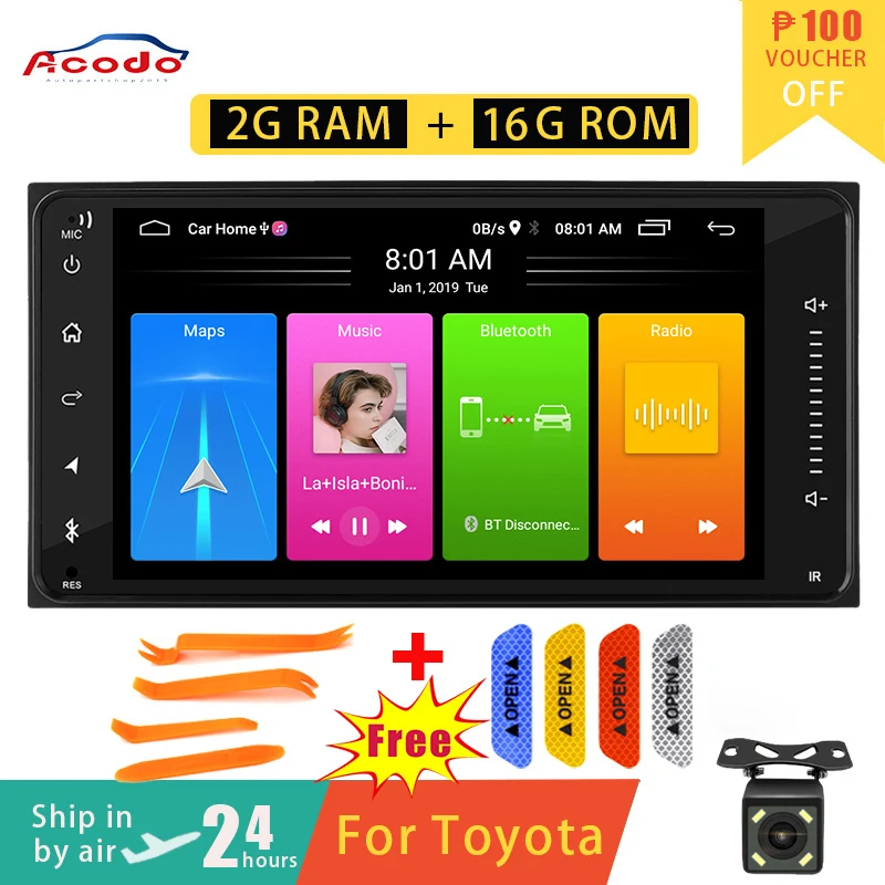 Автомобильный мультимедийный плеер 2Din Raido Android 10 0 для Toyota Vios Crown Camry Hiace Previa Corolla Rav4