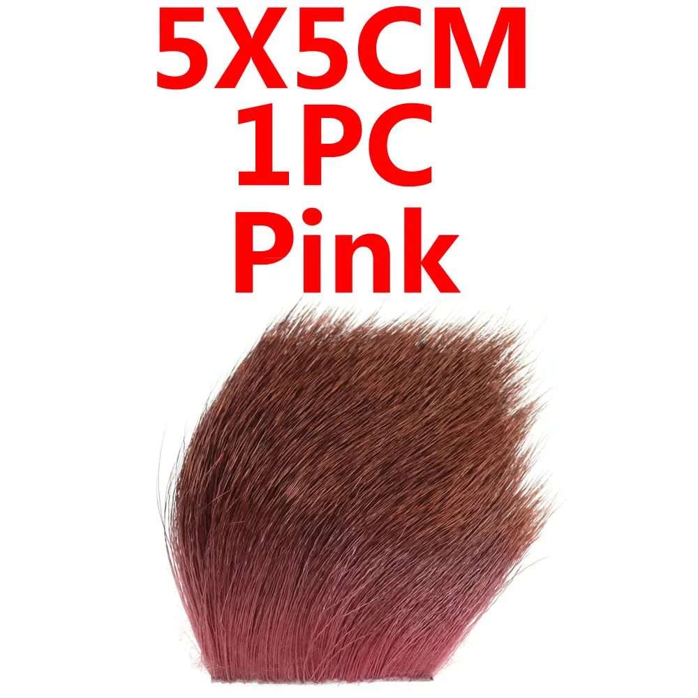 ICERIO 1 шт. натуральные волосы оленя патч засушенные мухи Хоппер Caddis крылья и тела спиннинг басы ошибки материалы для завязывания - Цвет: Pink 1pc