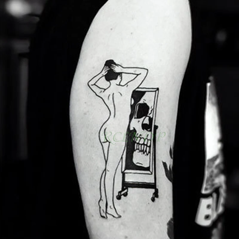 Водостойкая временная татуировка наклейка черный пулемет тату флэш-тату поддельные татуировки для мужчин и женщин - Цвет: Синий