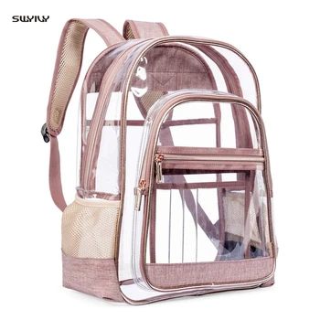 

Women Mini Transparent Backpacks Clear PVC Zipper Student School Bag School Bags for Teenage Girls Travel Bag Mochila Mujer