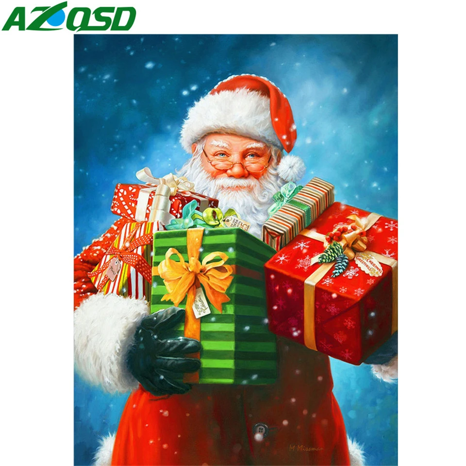 

AZQSD Diamond Painting Santa Claus Mosaic Full Square Drill Embroidery Christmas 5d Diy Home Decor Picture Of Rhinestones