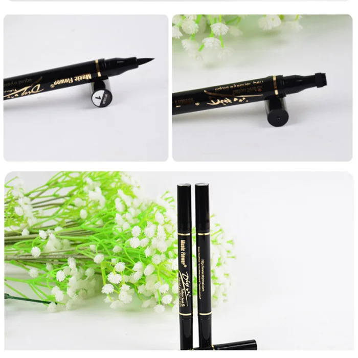 Double Ends Waterproof Black Liquid Eyeliner Tattoo Seal Waterproof Long-lasting JS11