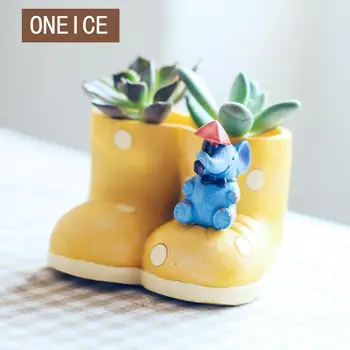 

Flower Home Garden Home Decoration Planter Pot Cartoon Flower Pot Planter Desktop Vase Home Office Accessories Bonsai Pot