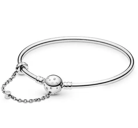 925 пробы серебряный браслет в горошек украшенный камнями шар застежка браслет подходит для женщин шарик шарм Diy ювелирные изделия