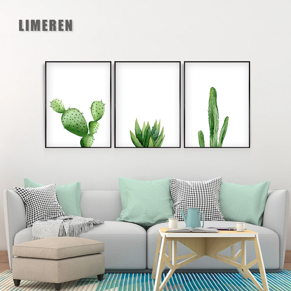 Posters Prints Cactus Plant Poster Prints Wall Art Canvas Painting Nordic Style Home Decoration Home Garden Gefradis Fr