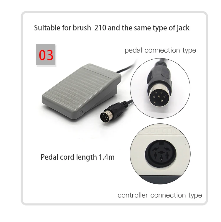 escova, micro motor móvel, acessório para telefone móvel, controlador, pedal