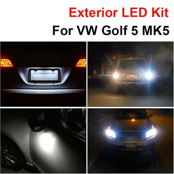 

White Canbus LED Reverse Light Under Mirror Bulbs License Plate Lamp Exterior Kit For 2006-2009 VW Golf 5 MK5 MK V Parking Light