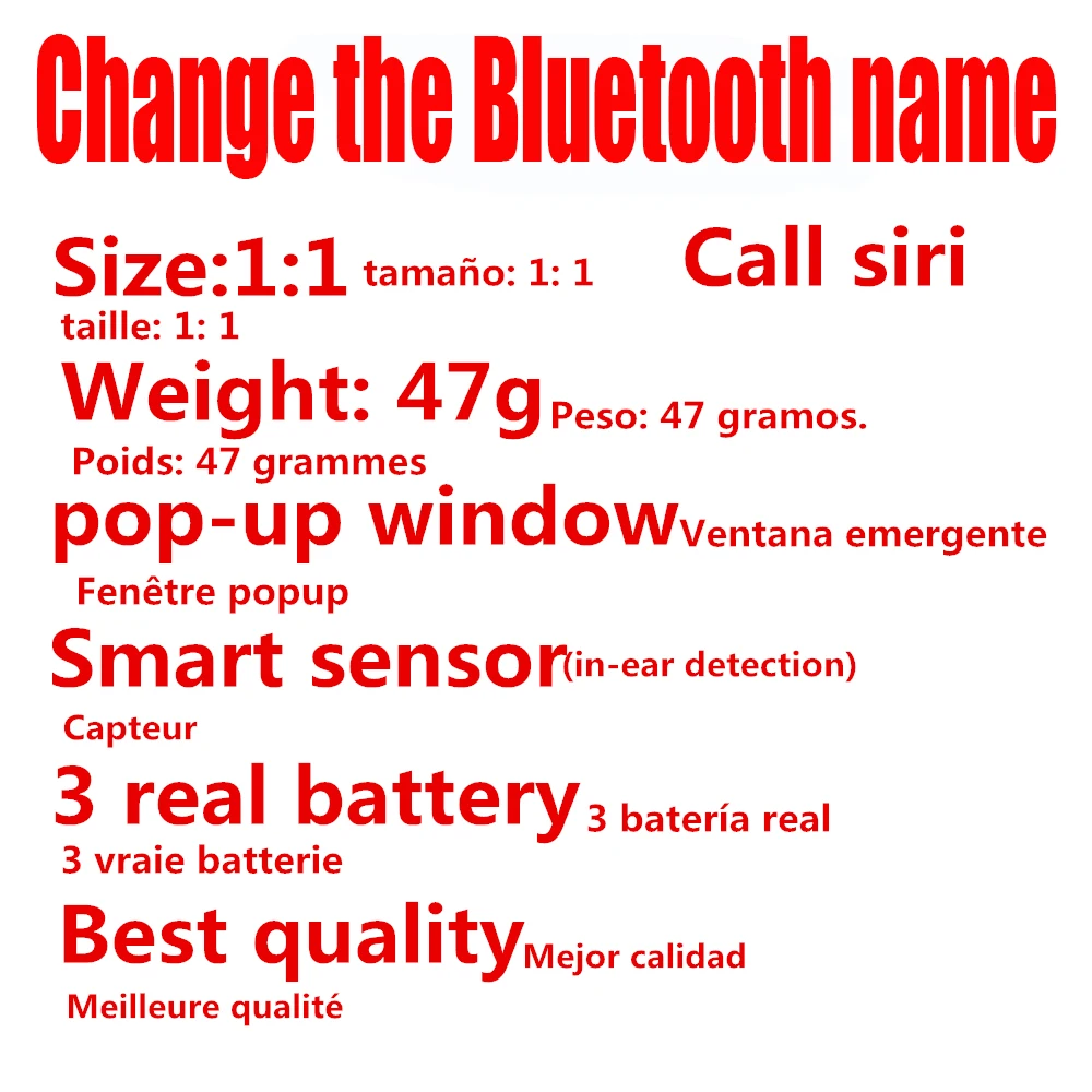 

TWS Arie2 generations Replica 1:1 Wireless Earphone 6D Super Bass i500 tws not W1 H1 Chipt pk i20 i60 i80 i100 i500 I2000