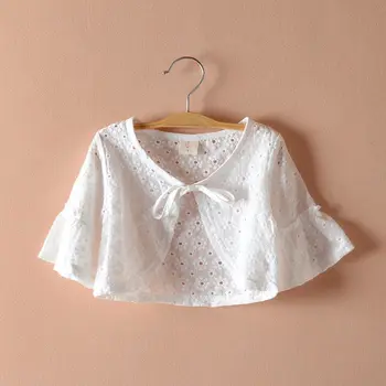

Sweet Beach Summer Little Girls White Cardigan Sweater Fashion Thin Kids Jacket Cotton Coat 1 2 3 4 5 6 Year Girl Clothes 205011