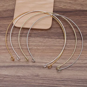 

100pcs Simple Wire 2 Big Loops Cuff Punk Chokers Necklace Findings DIY for Women Bib Collar Necklace Statement Punk Designs
