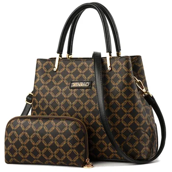 

Female New Shoulder Bags 2pcs Luxury Disigner Handbags Women Leather Fashion Large Totes Bags with Hand Phone Bag New Bolsas Sac