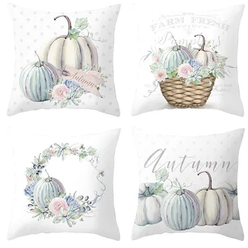 4pcs Pumpkin Series Pillow Cover Holiday Home Sofa Back Cushion Cover set of For Bedroom Home Office Decorative