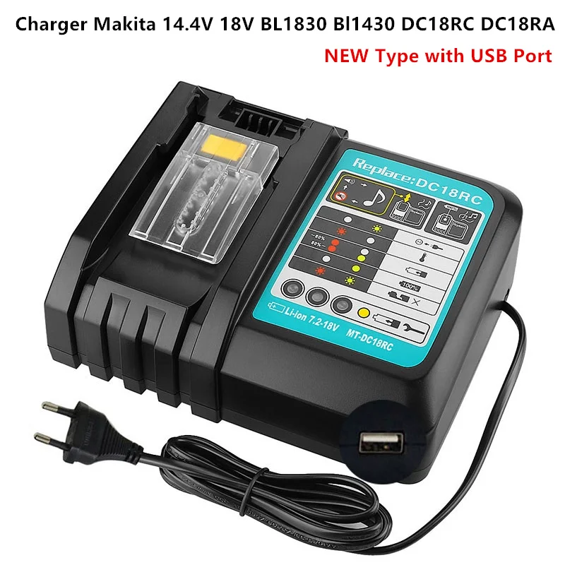 NEW DC18RCT Li ion Battery Charger 3A Charging Current for Makita 14.4V