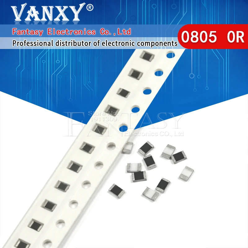 300 шт. 0805 SMD резистор 1% 0 Ом 1/8 Вт 0R | Электронные компоненты и принадлежности