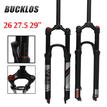

MTB Bicycle Fork 120MM travel 9MM QR Magnesium Alloy Air Suspension Fork 26 27.5 29'' Fork Straight Tube Disc Brake bike parts