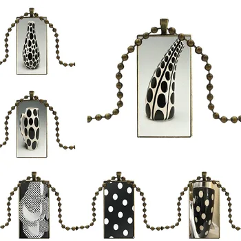 

Fashion Necklace Handmade Rectangle Shape Choker Necklace Jewelry Multi Designs For Unisex Gift 2018 Black And White Polka Dot